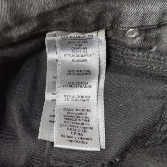 Good American Good Curve Yoke Front Skinny Black Jeans 8/29 - Picture 9 of 12